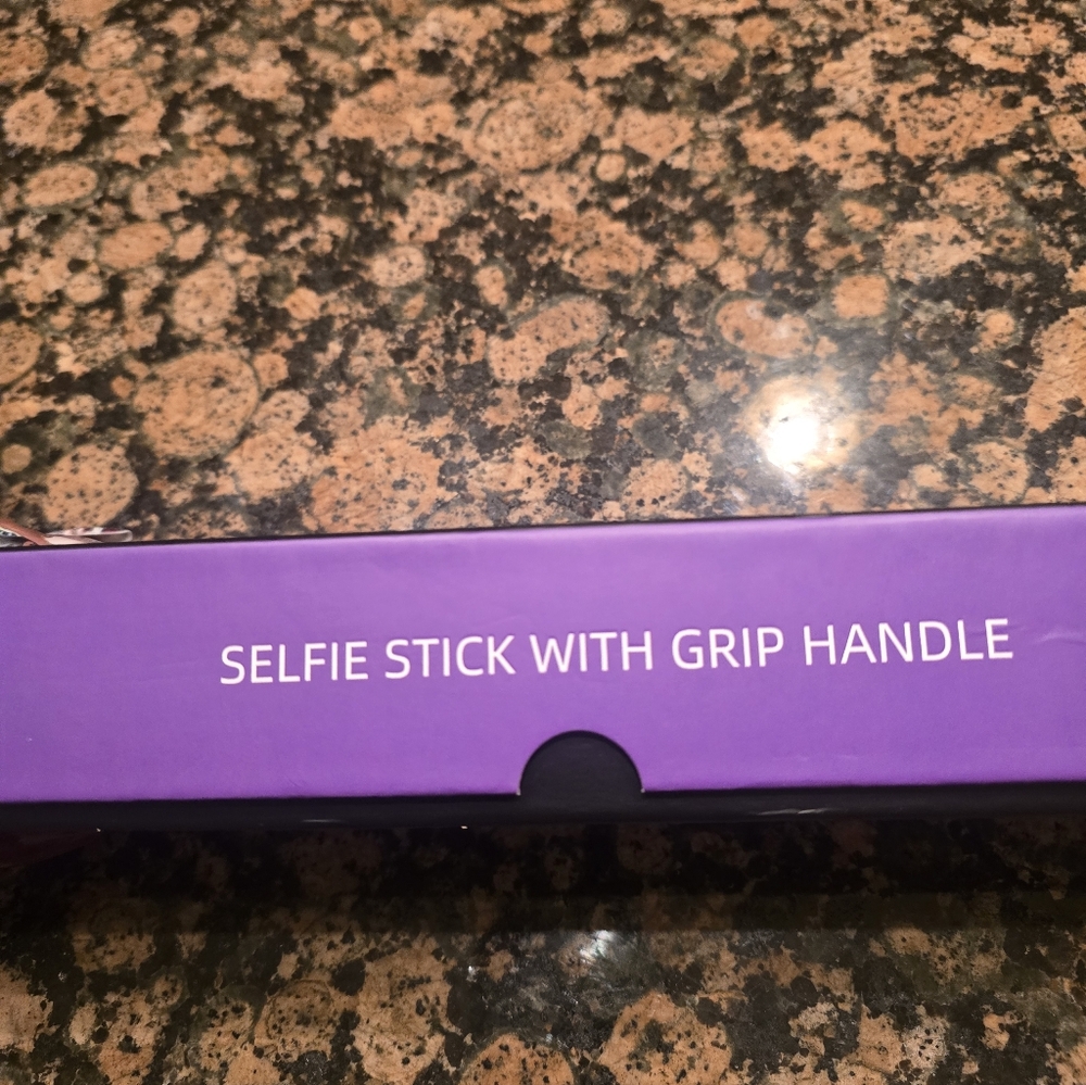 Purple Selfie Stick with Grip Handle